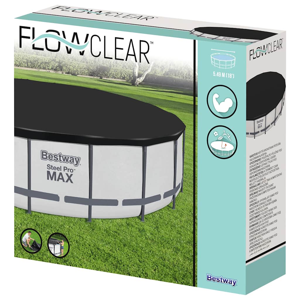 Bestway flowclear cobertura de piscina fast set 555 cm