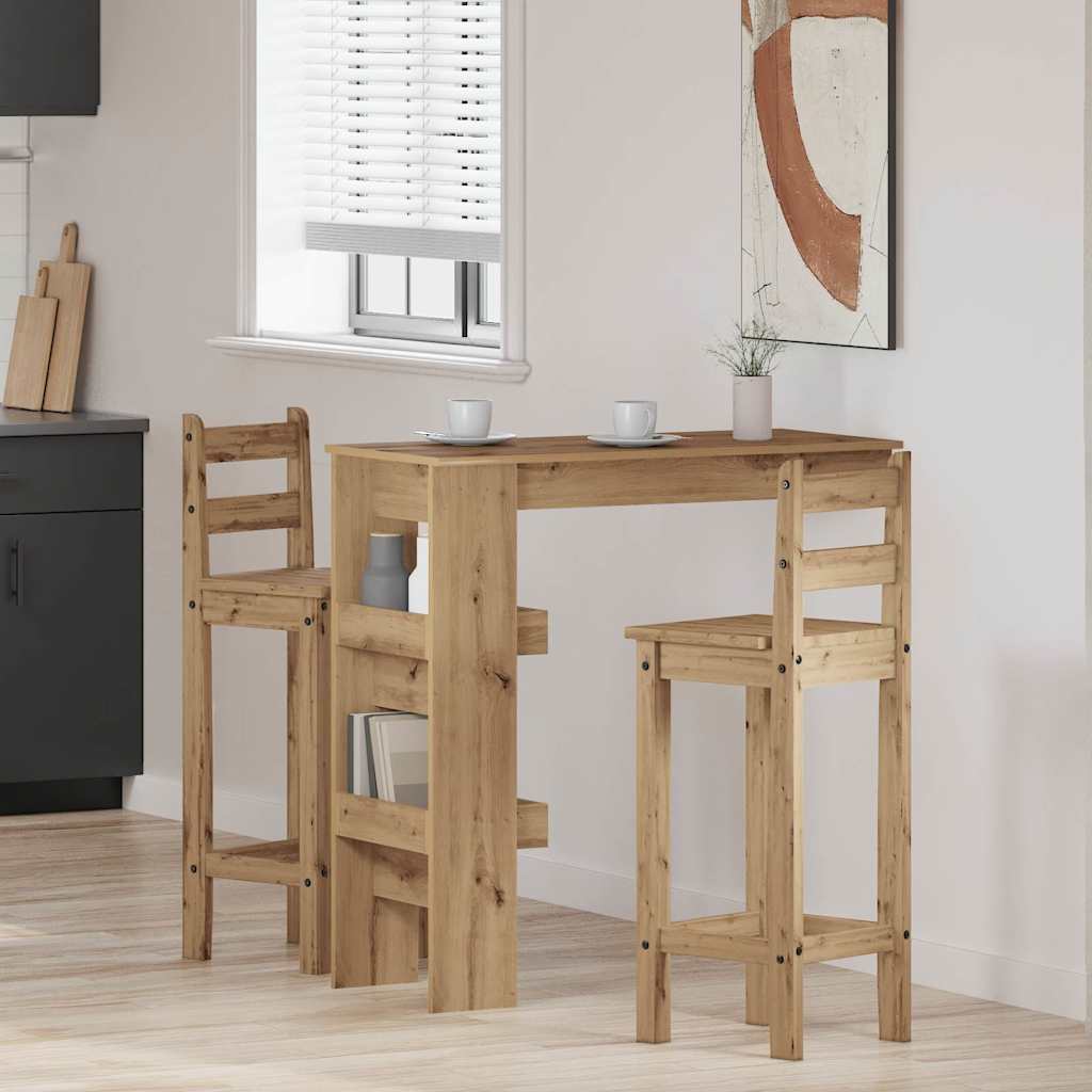 Mesa alta de parede carvalho artesanal 102x45x103,5 cm
