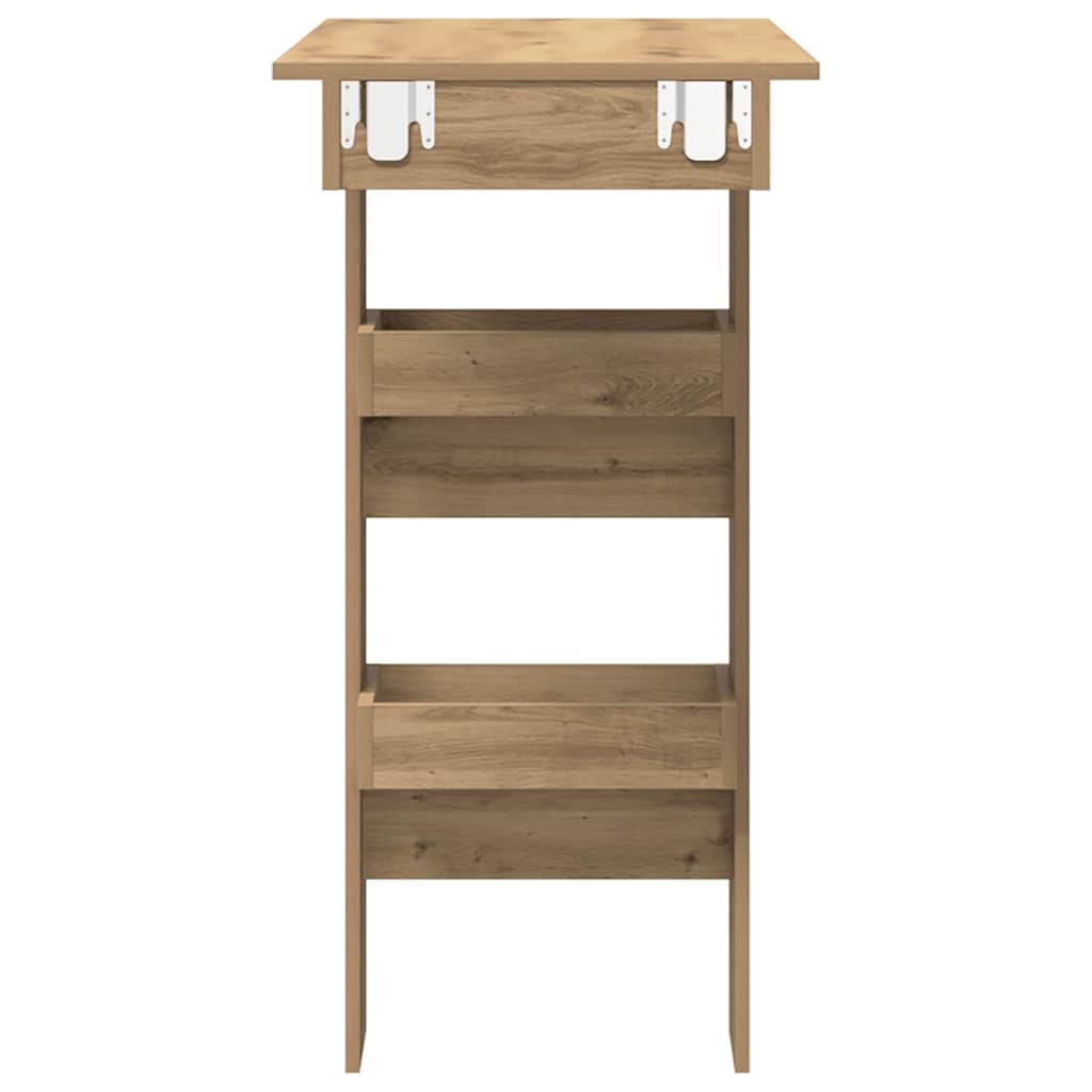 Mesa alta de parede carvalho artesanal 102x45x103,5 cm