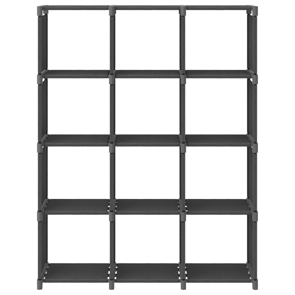 Unidade de prateleiras 12 cubos 103x30x141 cm tecido cinzento