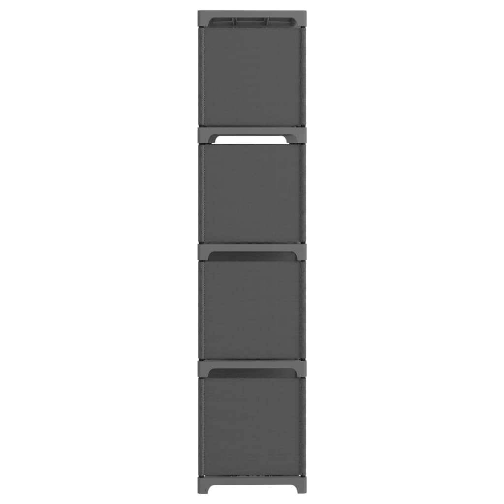 Unidade de prateleiras 12 cubos 103x30x141 cm tecido cinzento
