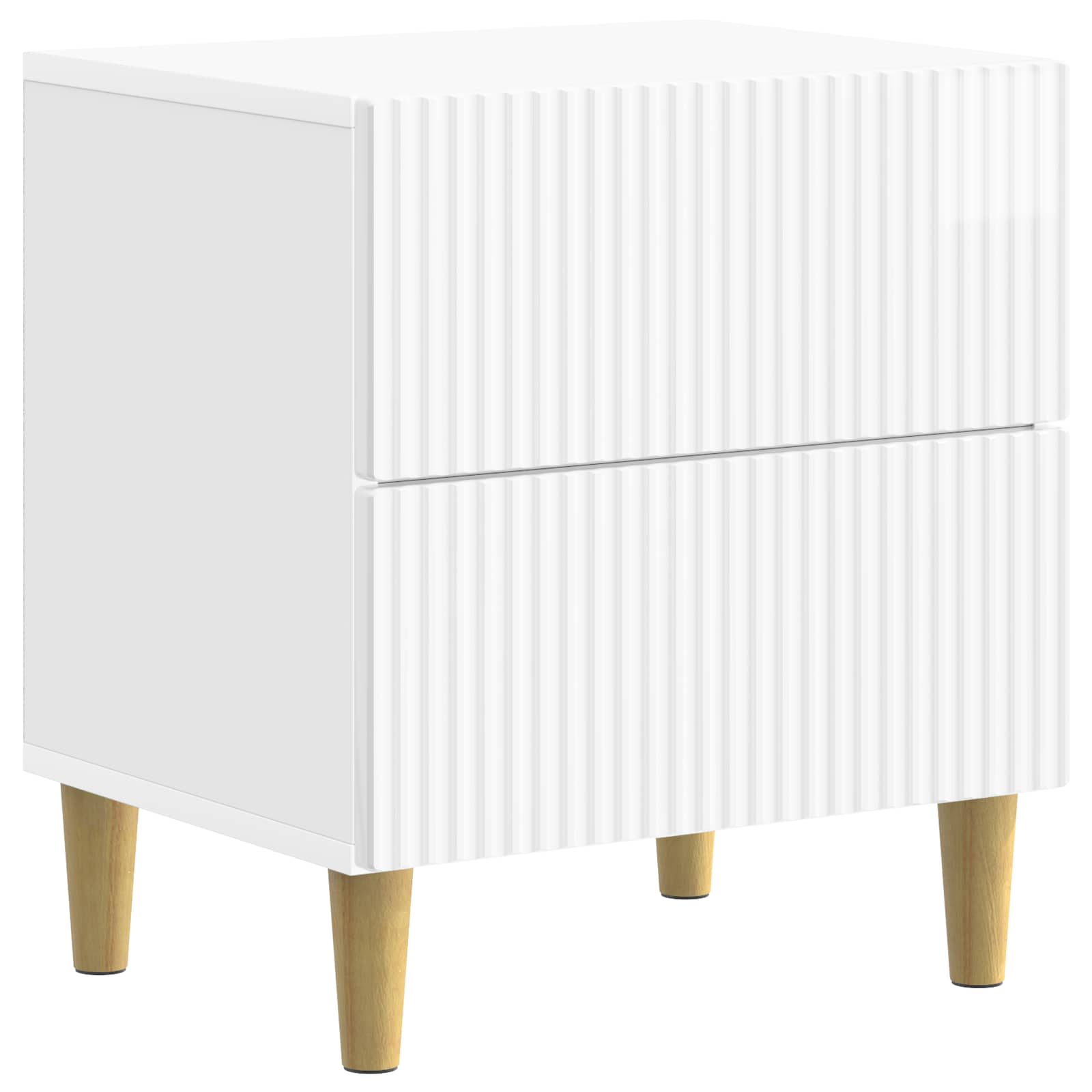 Armário de cabeceira branco brilhante 43 x 34,5 x 48 cm