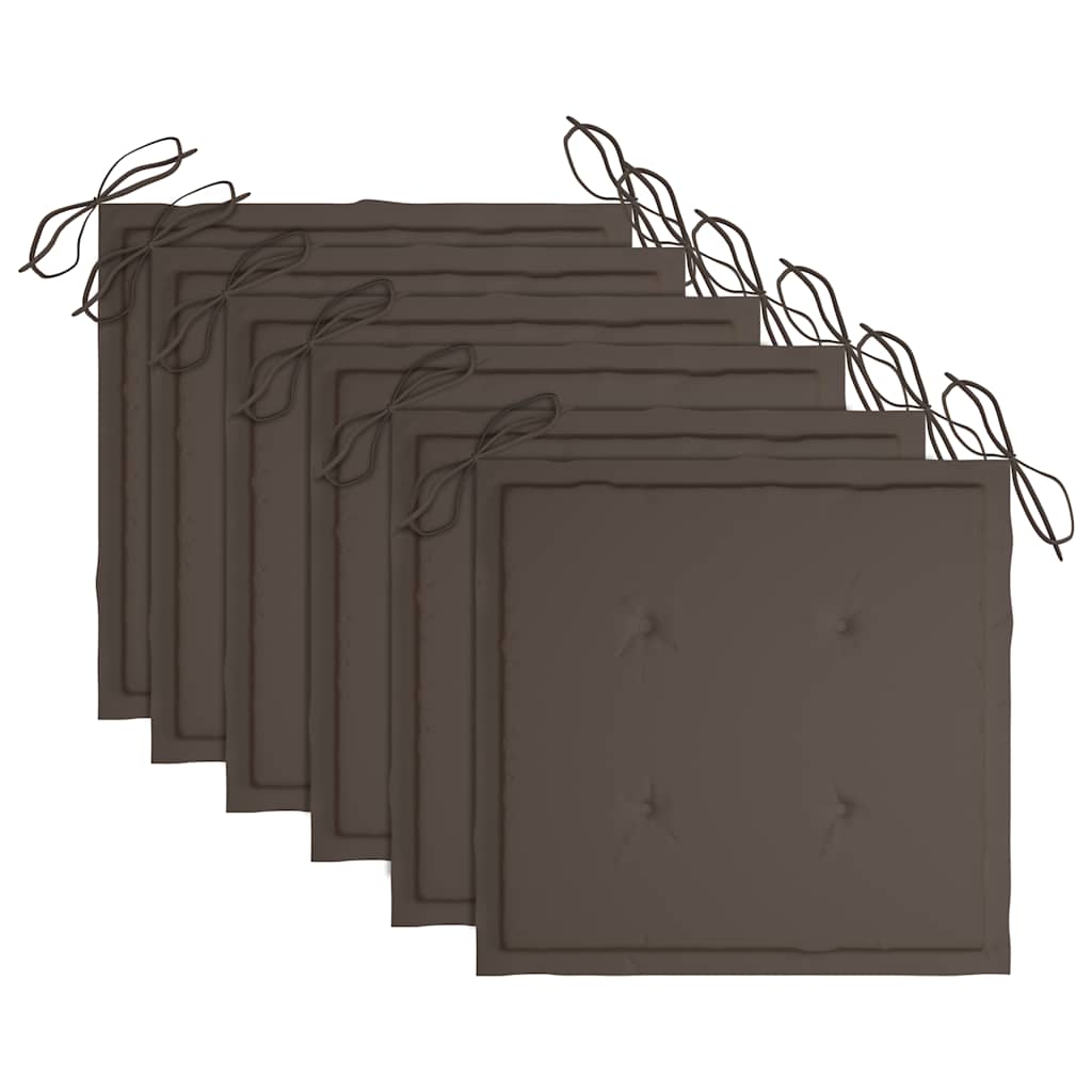 Cadeiras exterior dobráveis c/ almofadões 6 pcs acácia maciça