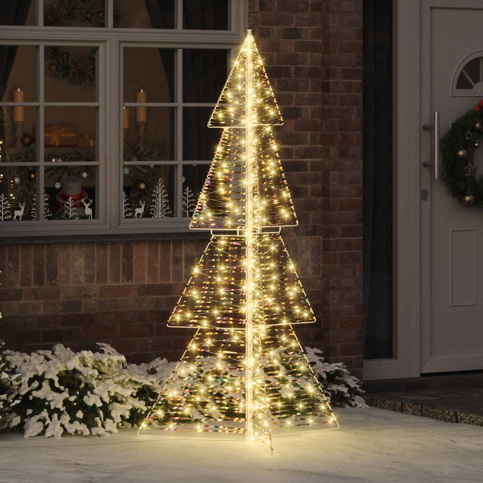 Árvore de natal com 240 leds branco quente 180 cm PET