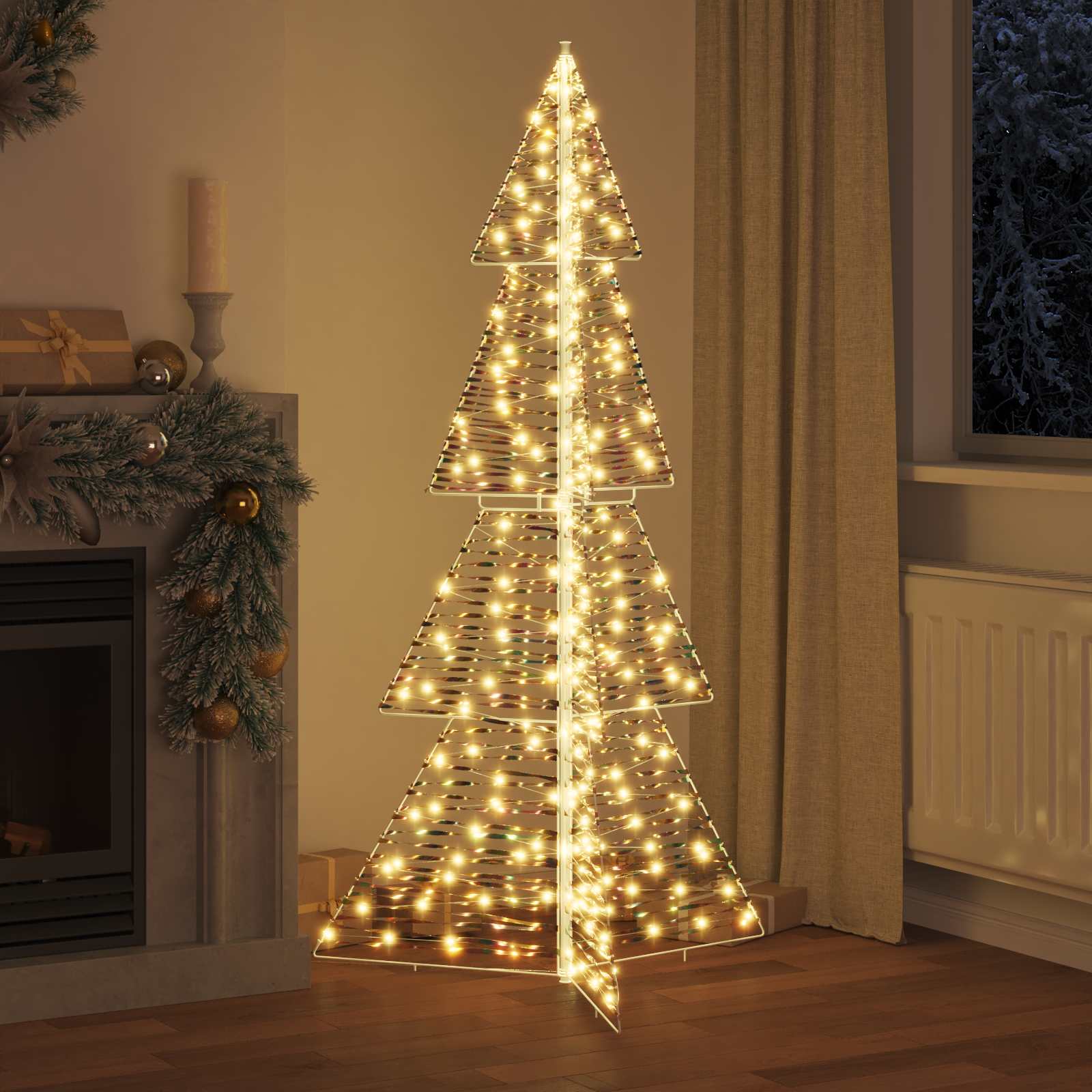 Árvore de natal com 240 leds branco quente 180 cm PET