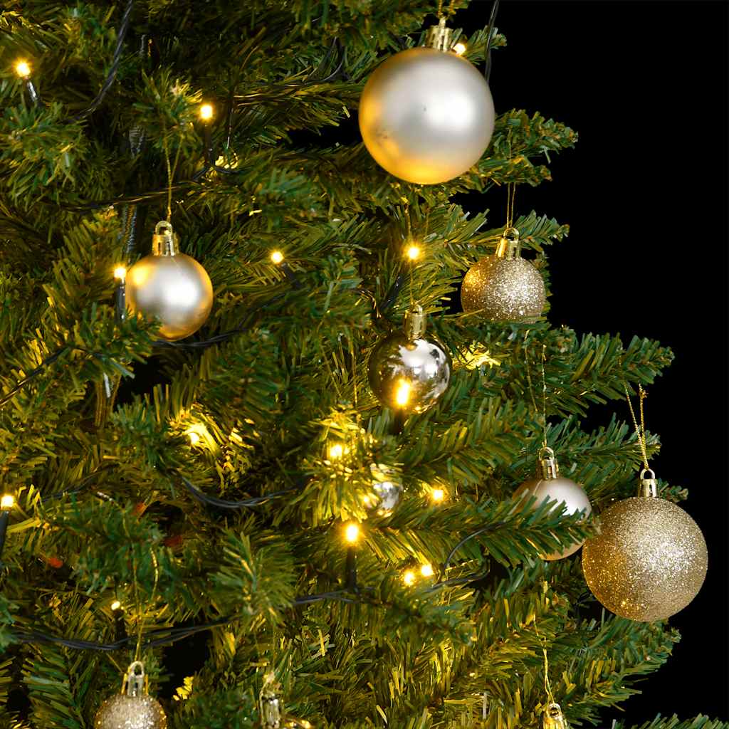 Árvore natal artificial articulada 150 luzes LED e bolas 120 cm