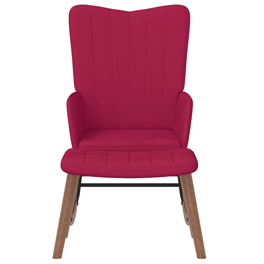Cadeira de baloiço com banco veludo vermelho tinto