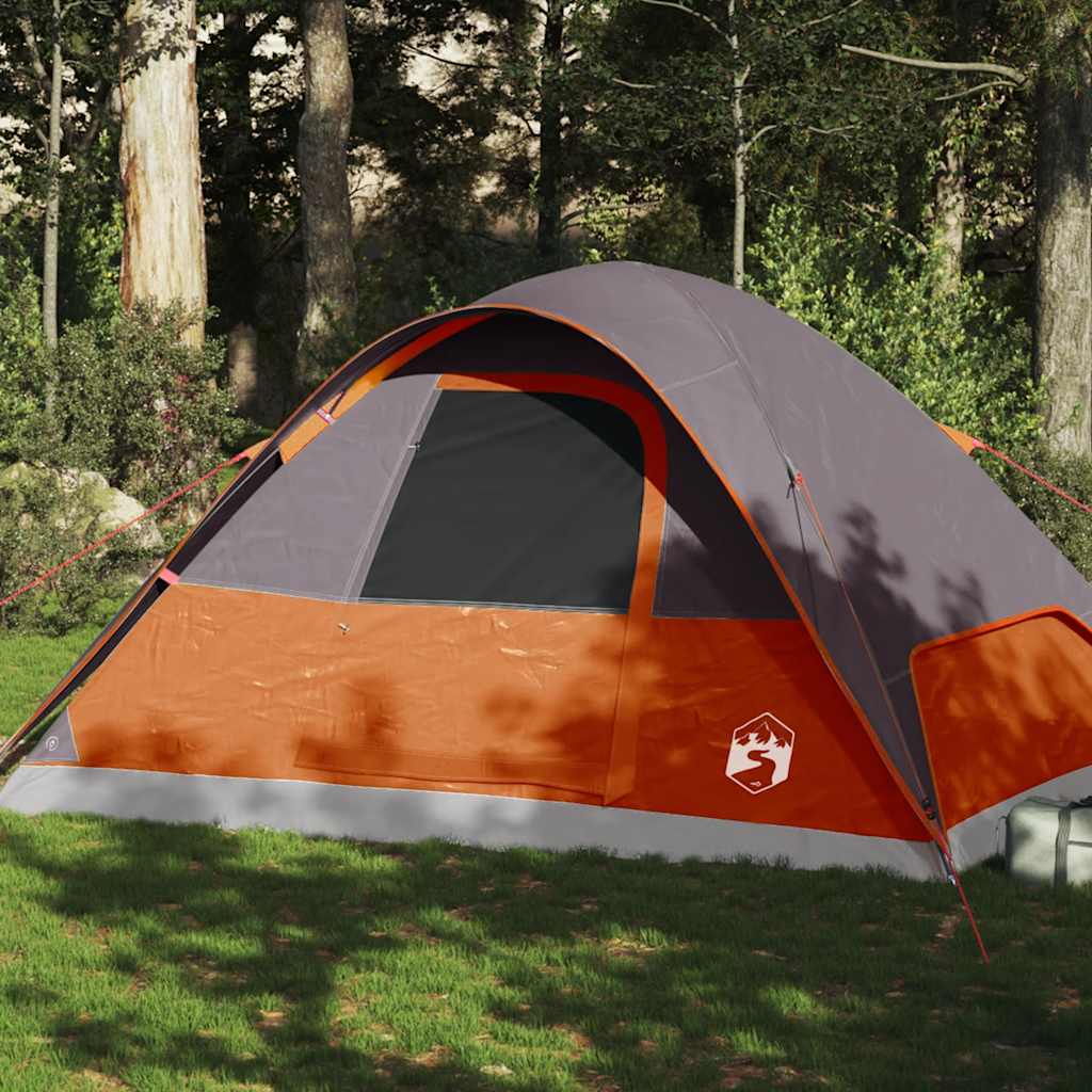 Tenda familiar cúpula para 6 pessoas impermeável laranja