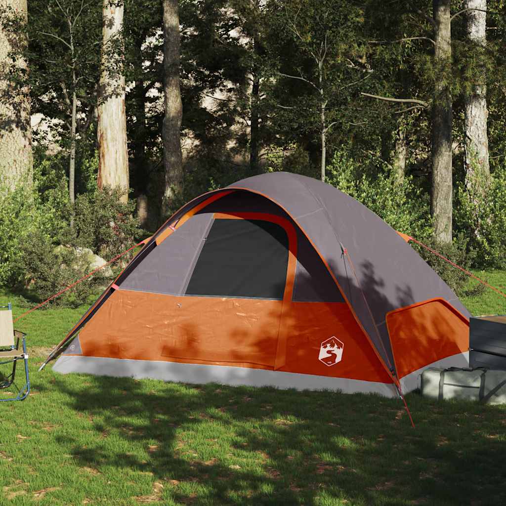 Tenda familiar cúpula para 6 pessoas impermeável laranja