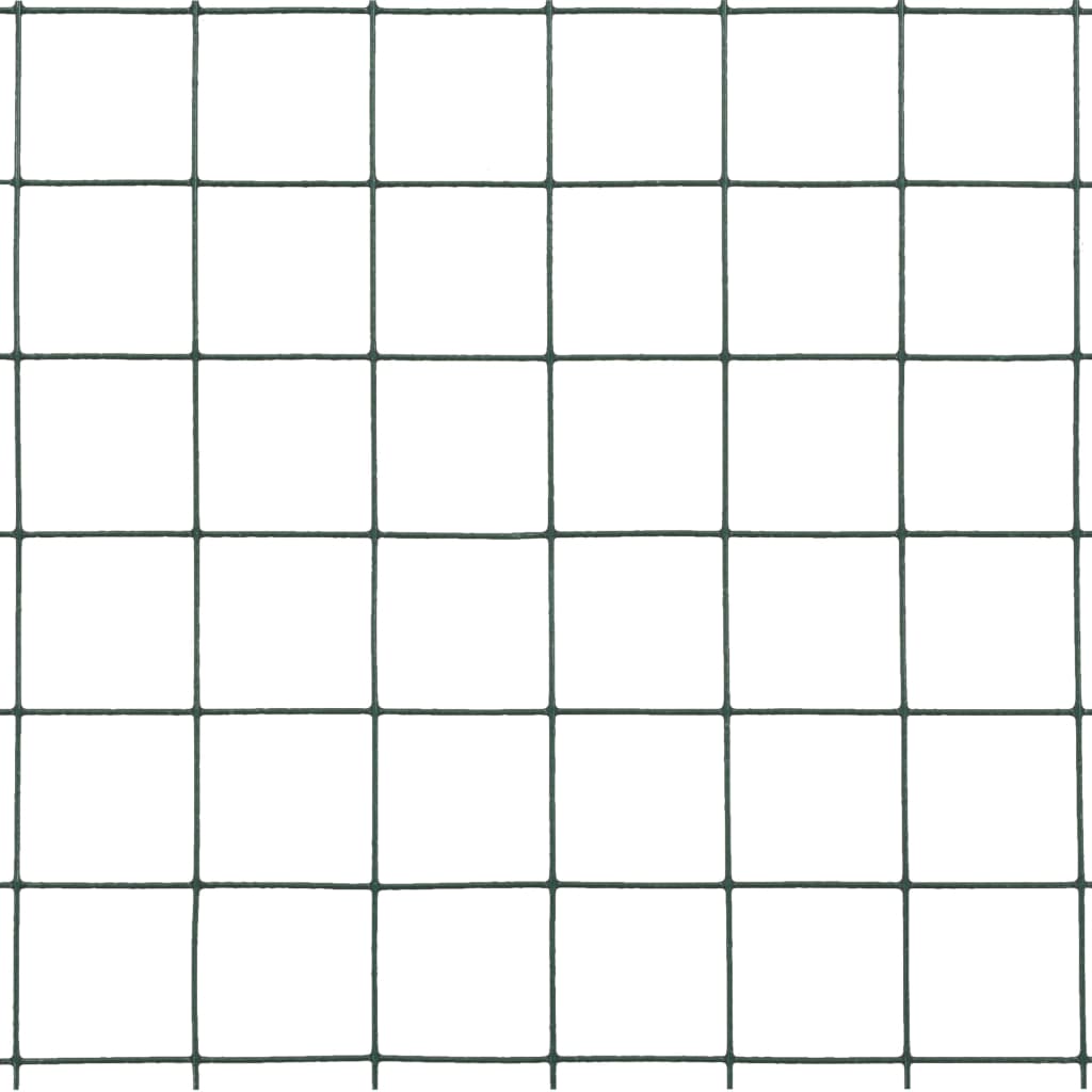 Cerca arame galinheiro 25x0,5 m aço c/ revestimento PVC verde