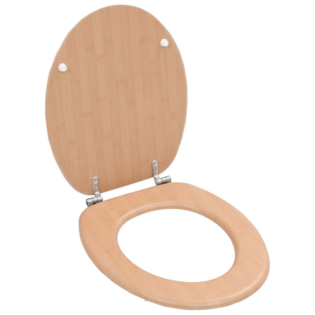 Assentos de sanita 2 pcs com tampas MDF design bambu