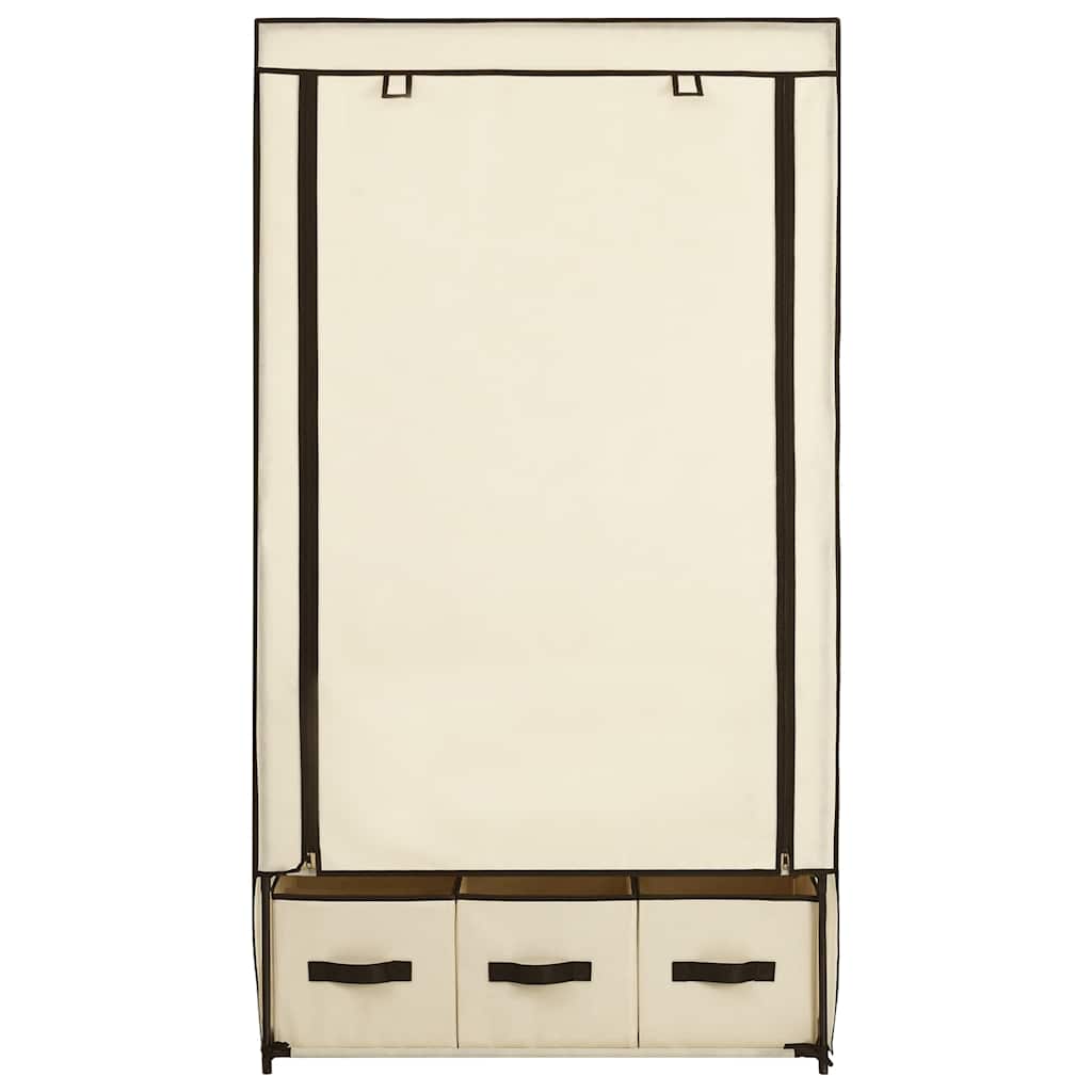 Roupeiro 87x49x159 cm tecido cor creme