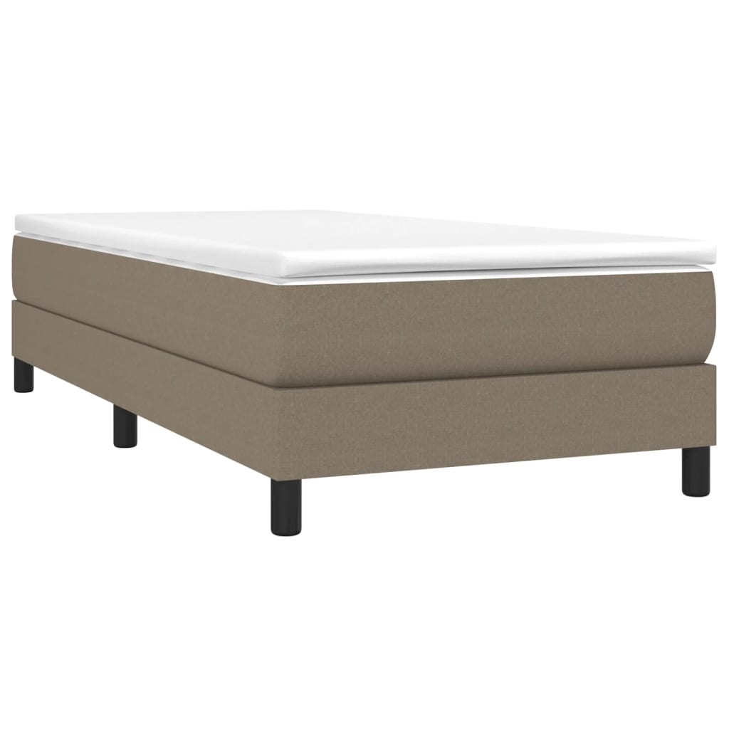 Estrutura de cama com molas sem colchão 90x200 cm tecido cinza-acastanhado