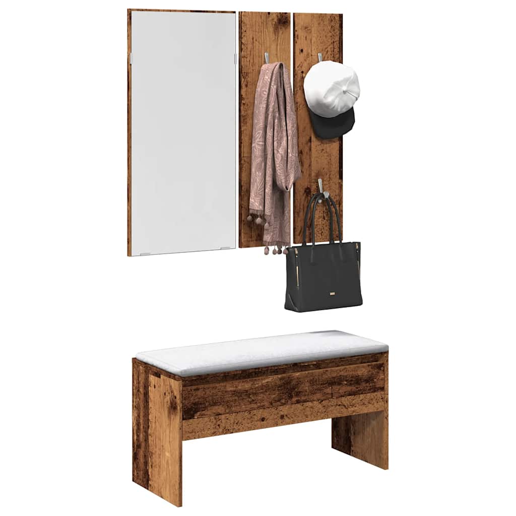 Conjunto de móveis de corredor derivados madeira madeira velha