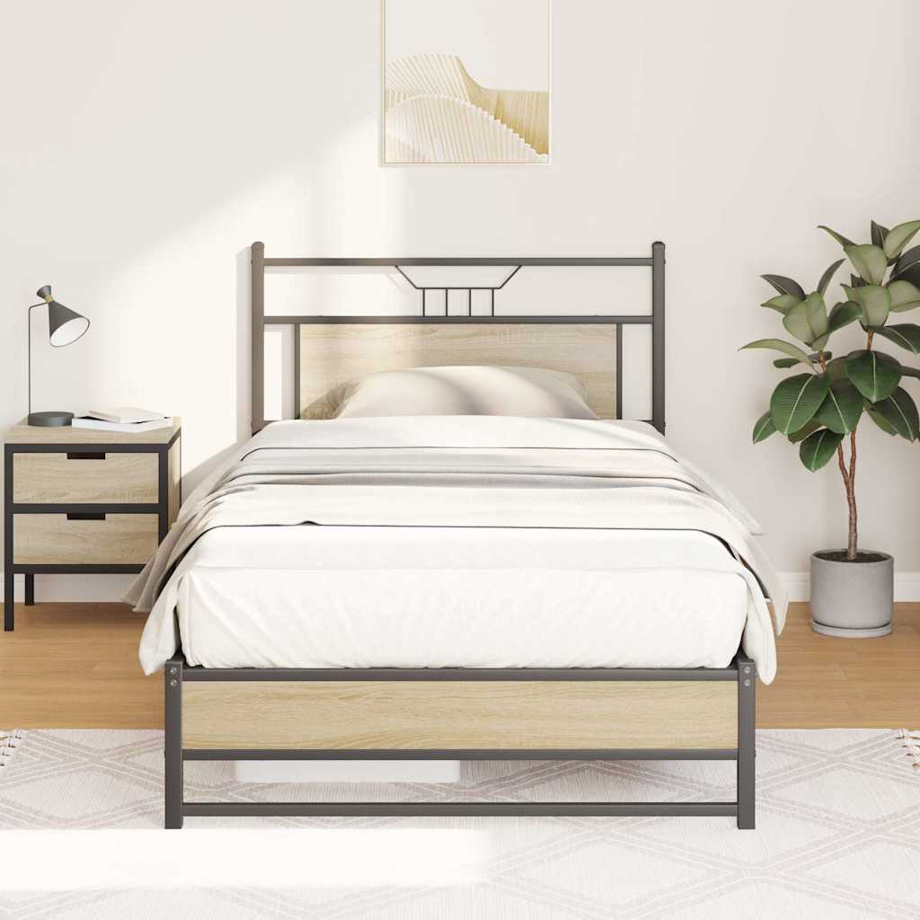Estrutura cama s/ colchão derivados de madeira carvalho sonoma