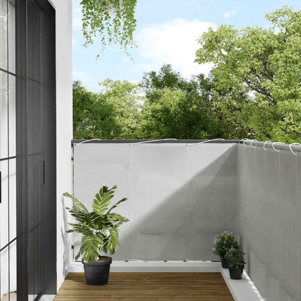 Tela de varanda 120x500 cm 100% poliéster oxford cinzento-claro