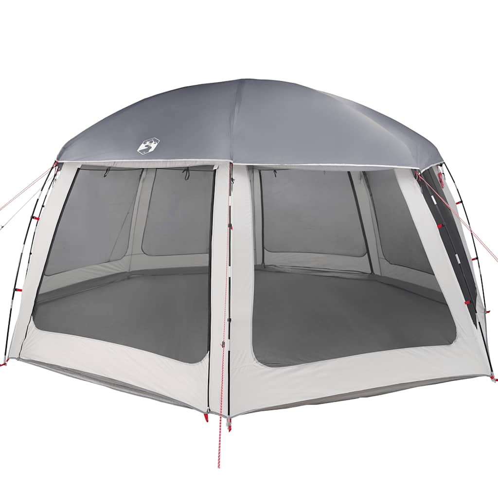 Tenda para piscina c/ mosca amovível e paredes de rede cinzento