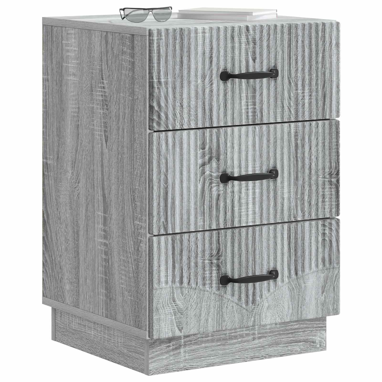 Armário de cabeceira sonoma cinzento 43 x 41 x 63,5 cm