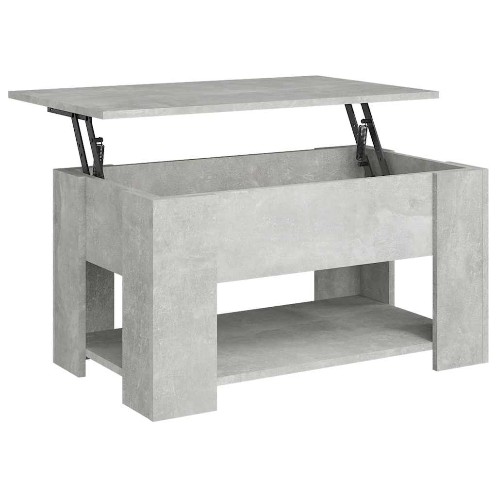 Mesa de centro 79x49x41 cm madeira processada cinza cimento