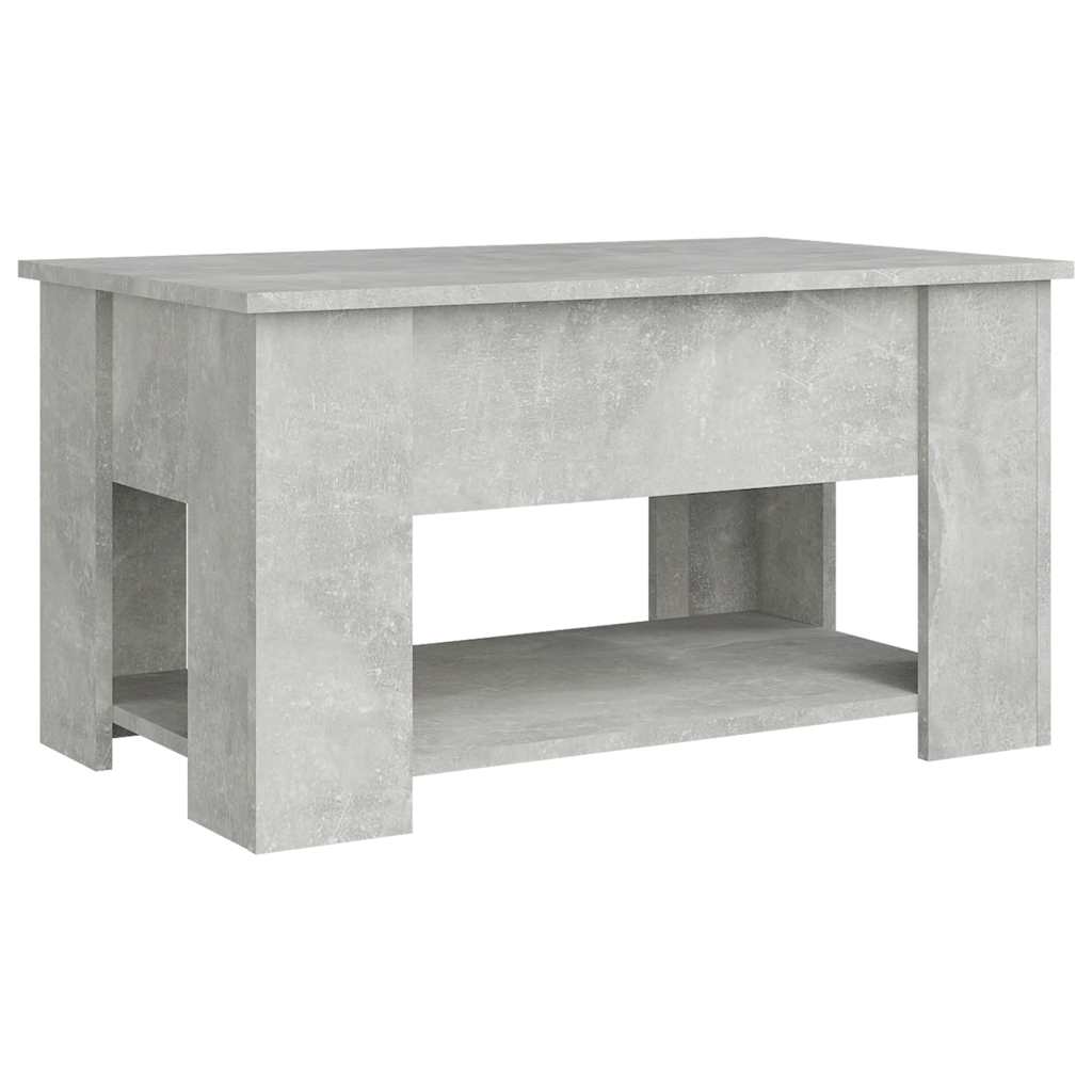 Mesa de centro 79x49x41 cm madeira processada cinza cimento