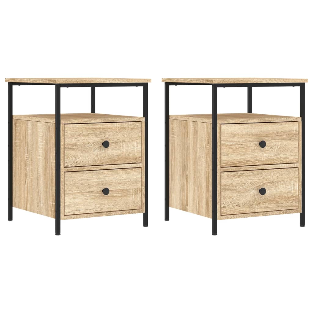 Mesas de cabeceira 2 pcs derivados de madeira carvalho sonoma