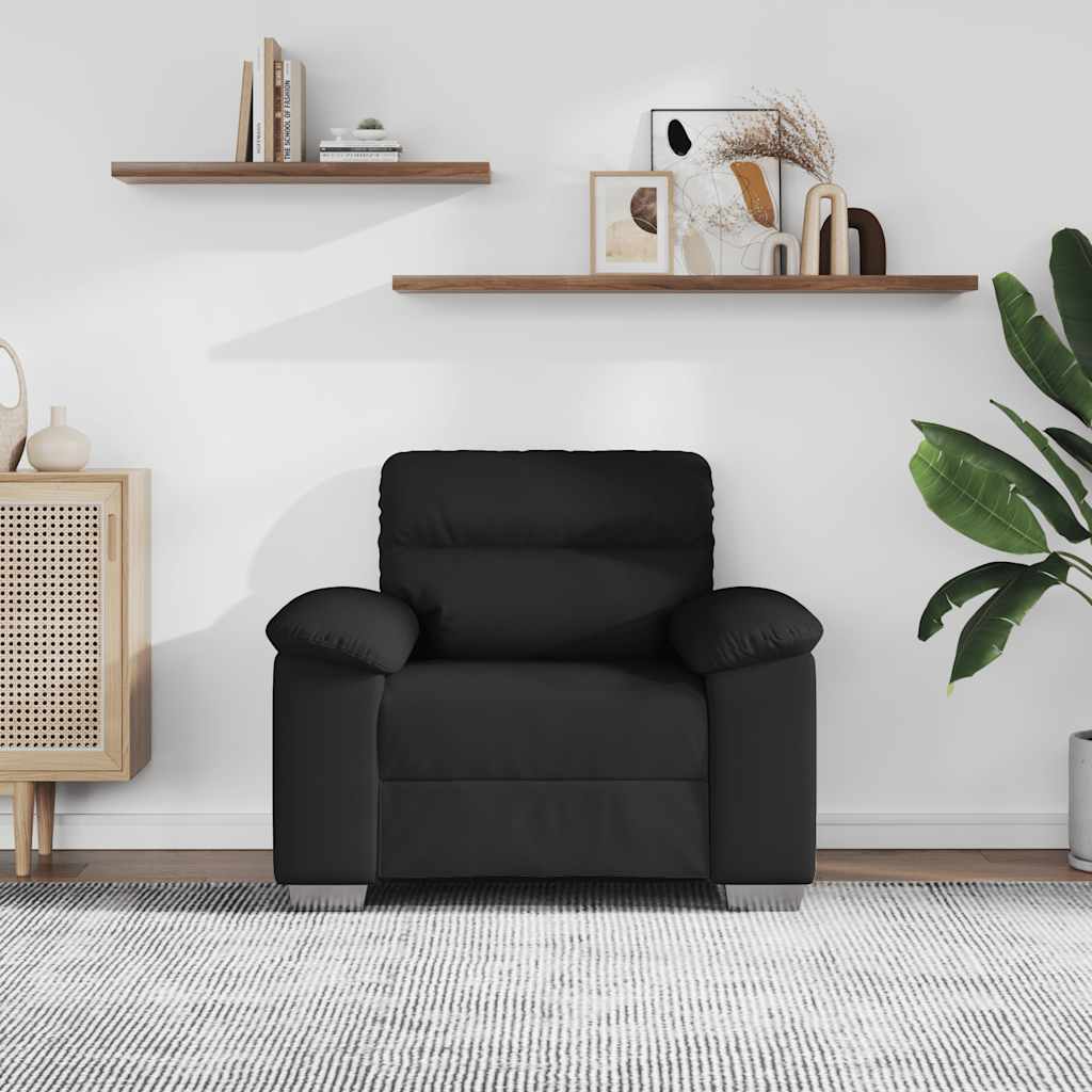 Poltrona couro artificial 100x81x84 cm preto
