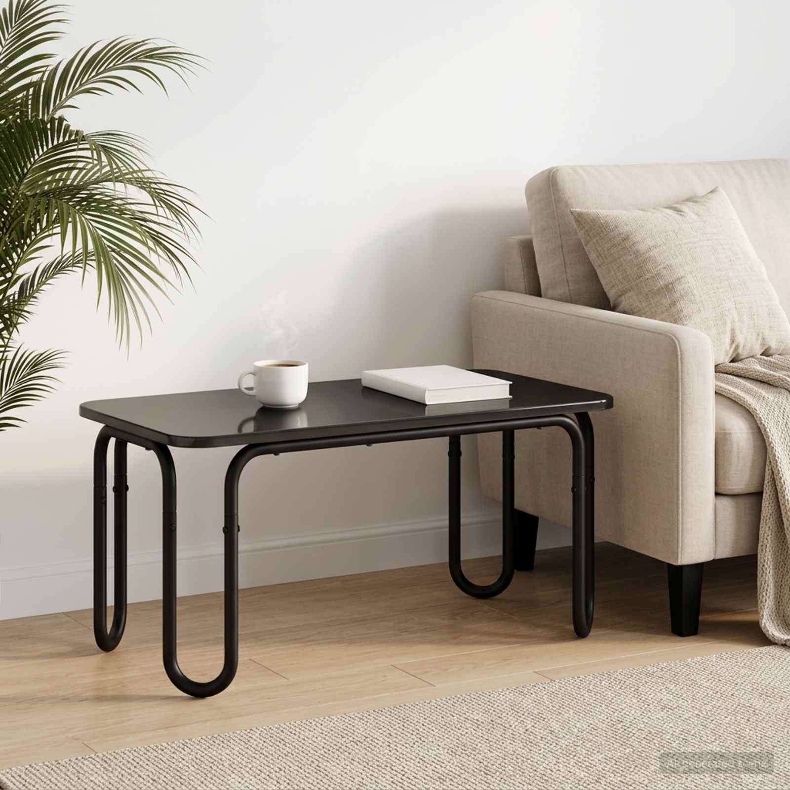 Mesa de centro preto 79,5 x 40 x 36 cm derivados de madeira