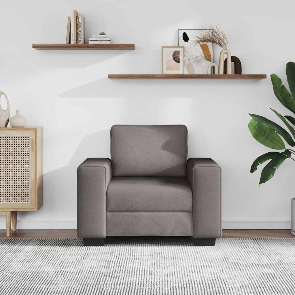 Poltrona tecido 100x77x82 cm cinzento-acastanhado