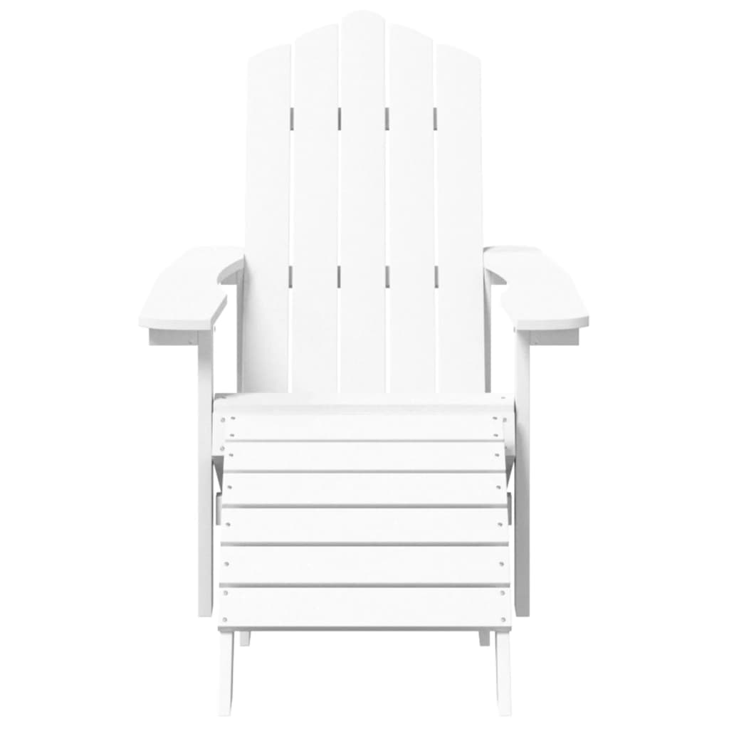 Cadeira de jardim adirondack com apoio de pés/mesa pead branco