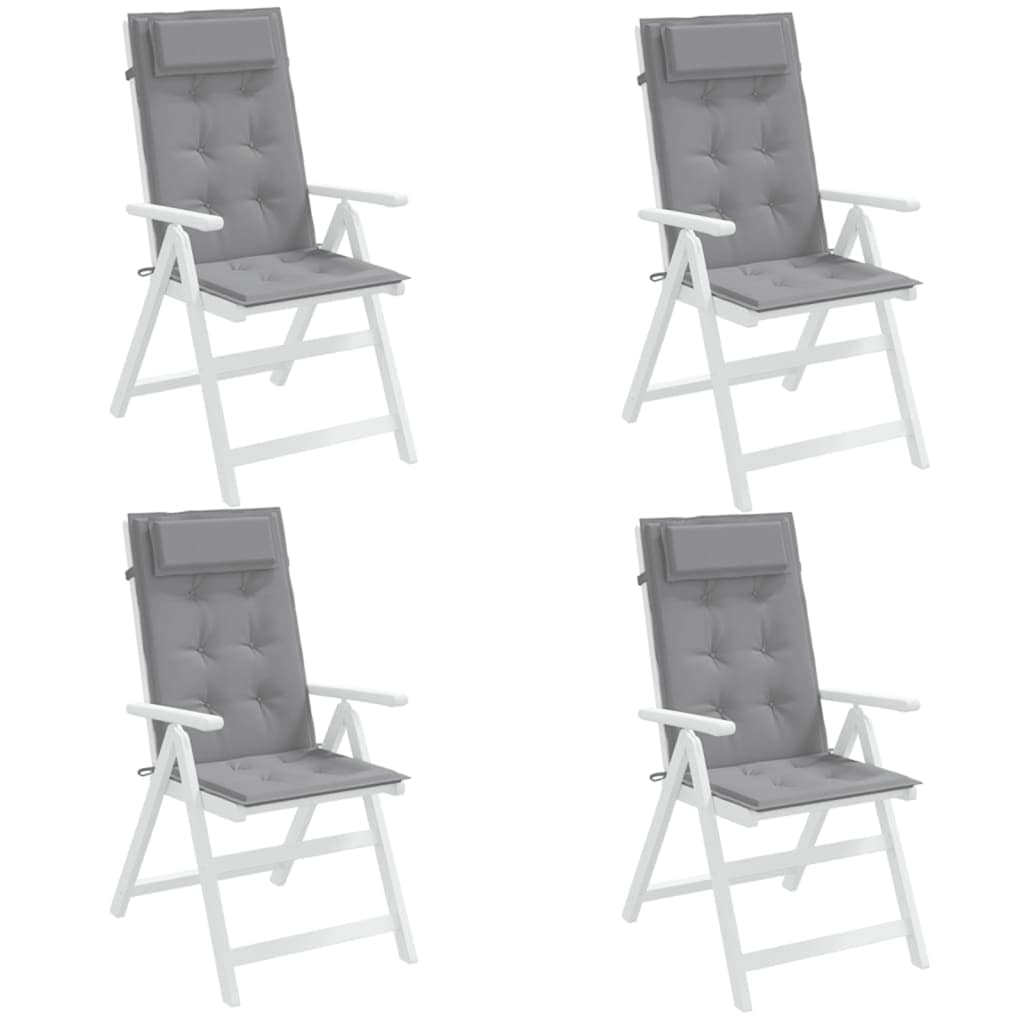 Almofadões p/ cadeira encosto alto 4 pcs tecido oxford cinzento