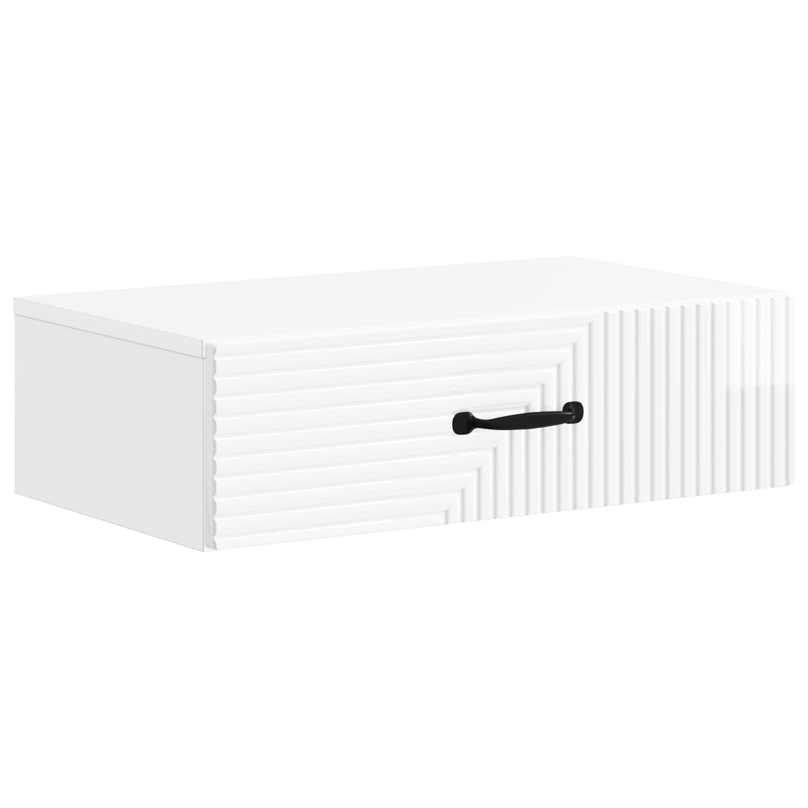 Mesa lateral de parede branco brilhante 59 x 34,5 x 17 cm