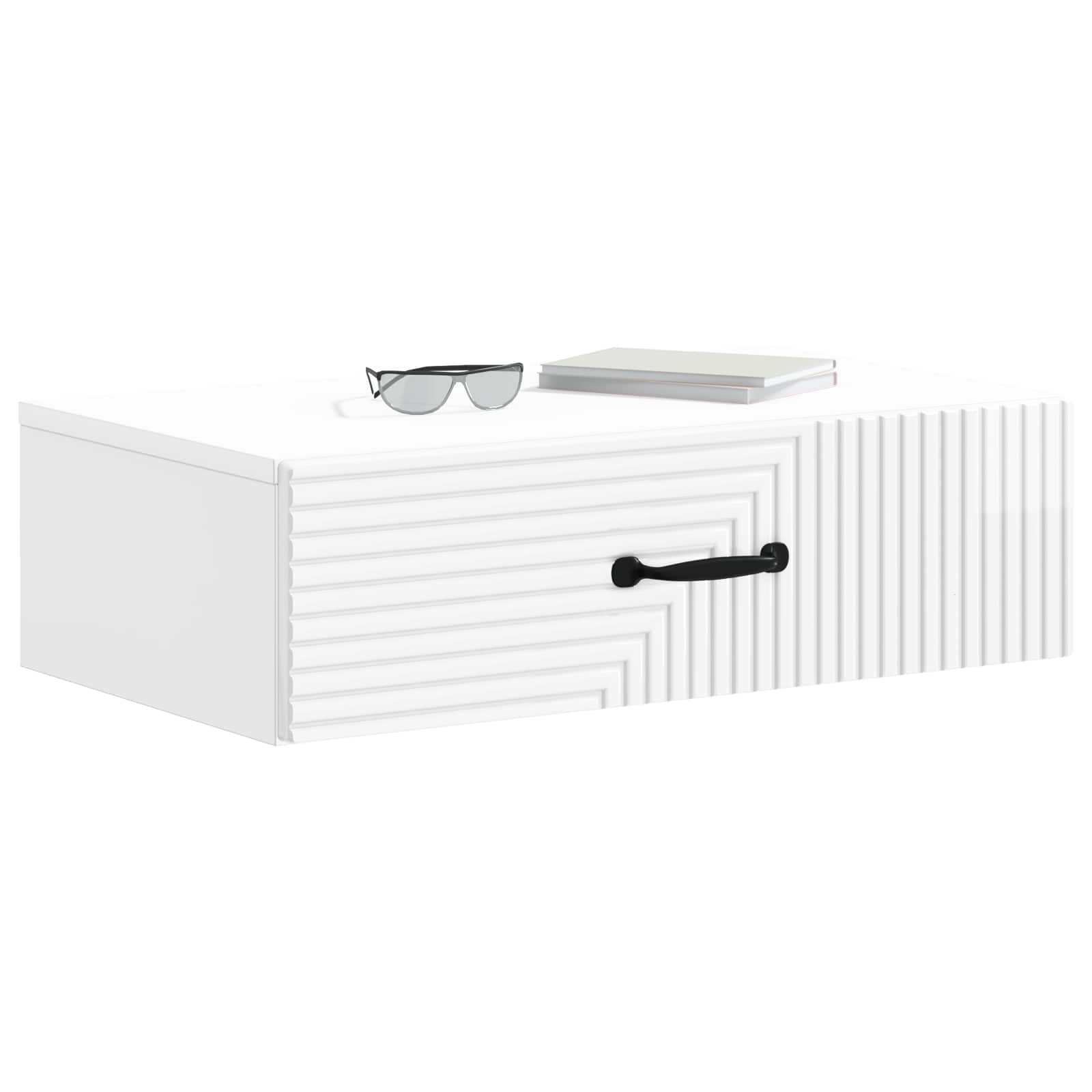Mesa lateral de parede branco brilhante 59 x 34,5 x 17 cm