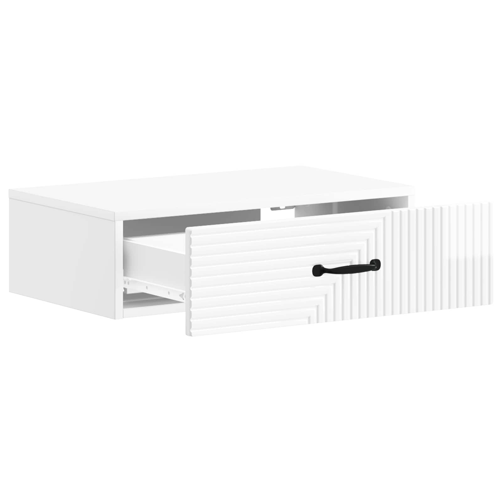 Mesa lateral de parede branco brilhante 59 x 34,5 x 17 cm