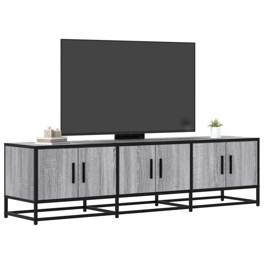 Móvel p/ TV 150x35x41 cm deriv. madeira/metal cinzento sonoma