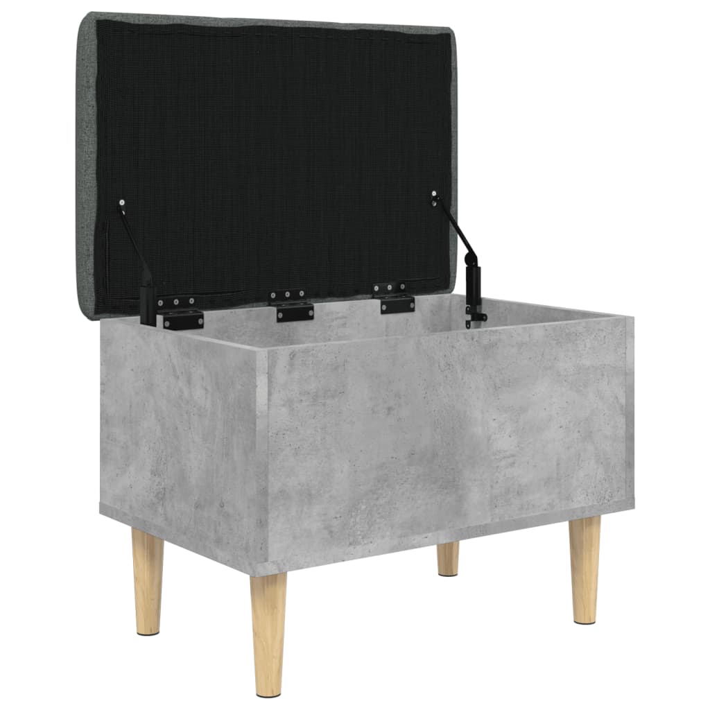 Banco de arrumação 62x42x46cm derivados madeira cinza cimento