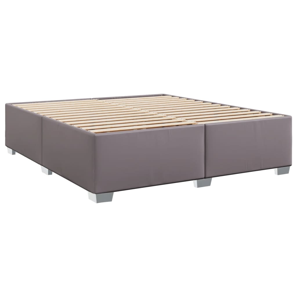 Estrutura de cama 200x200cm couro artificial cinzento