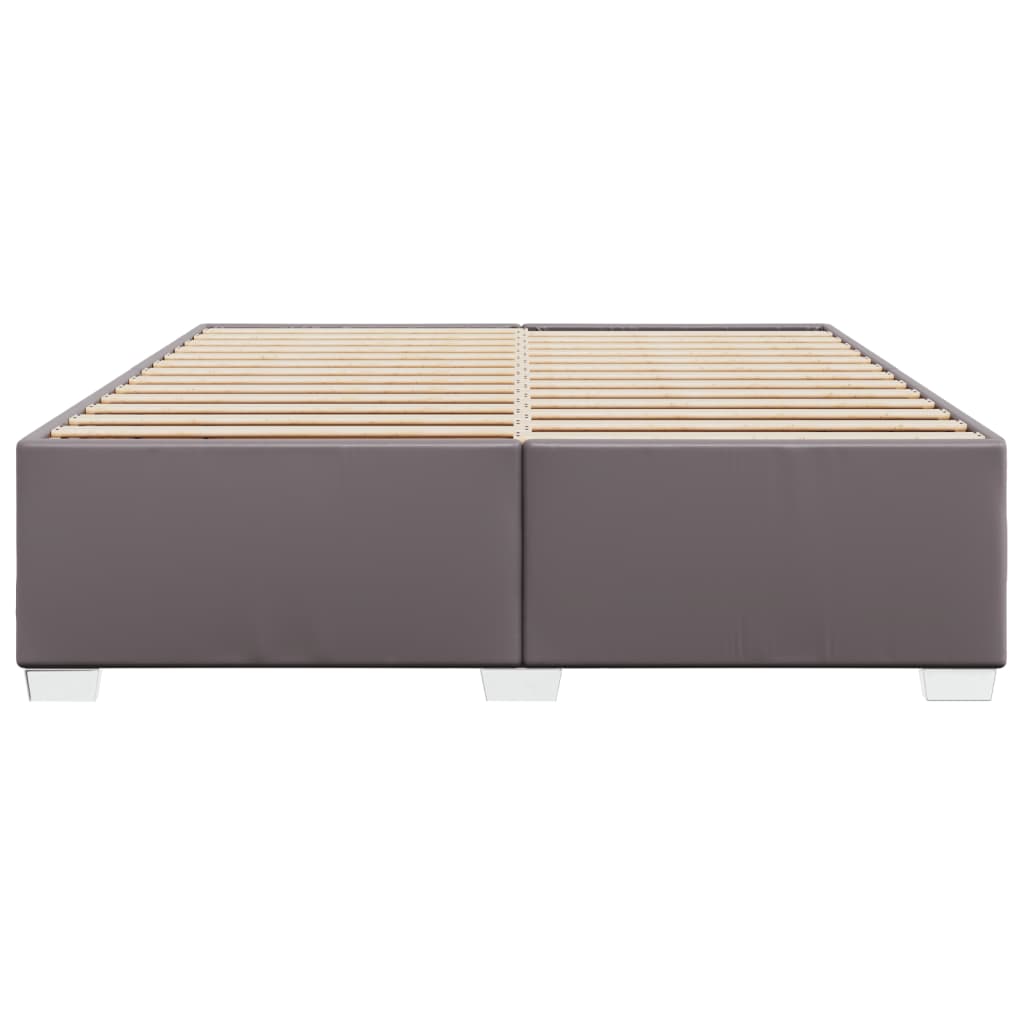 Estrutura de cama 200x200cm couro artificial cinzento