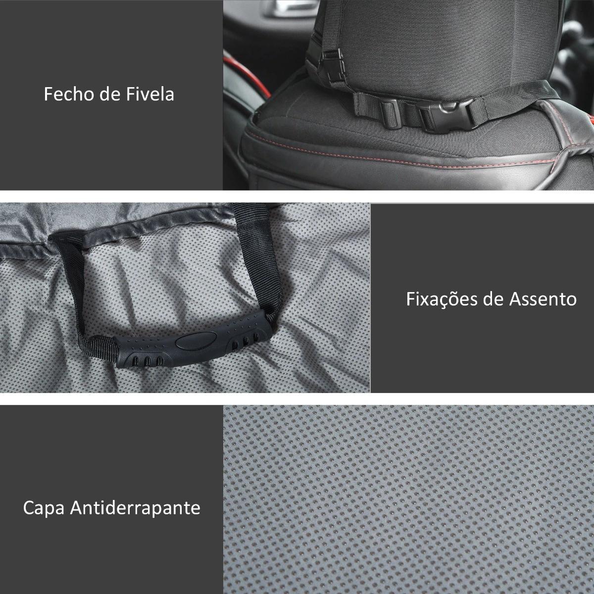 Capa de Assento Dianteiro de Carro para Cães Protetor Antiderrapante com Fixação e Correia Envolvente para Caminhões Furgões SUV