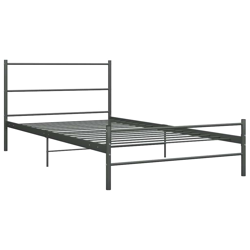Estrutura de cama 90x200 cm metal cinzento