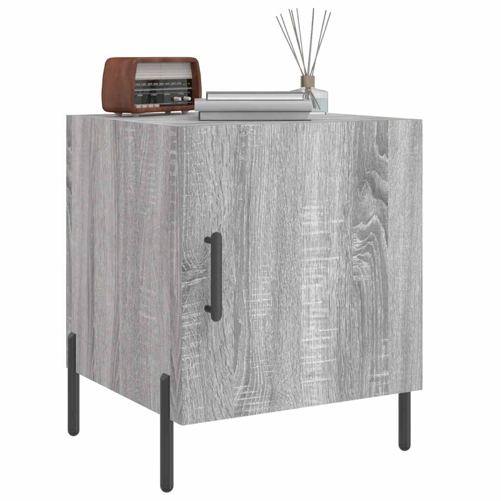 Mesa cabeceira 2pcs 40x40x50 cm madeira processada cinza sonoma