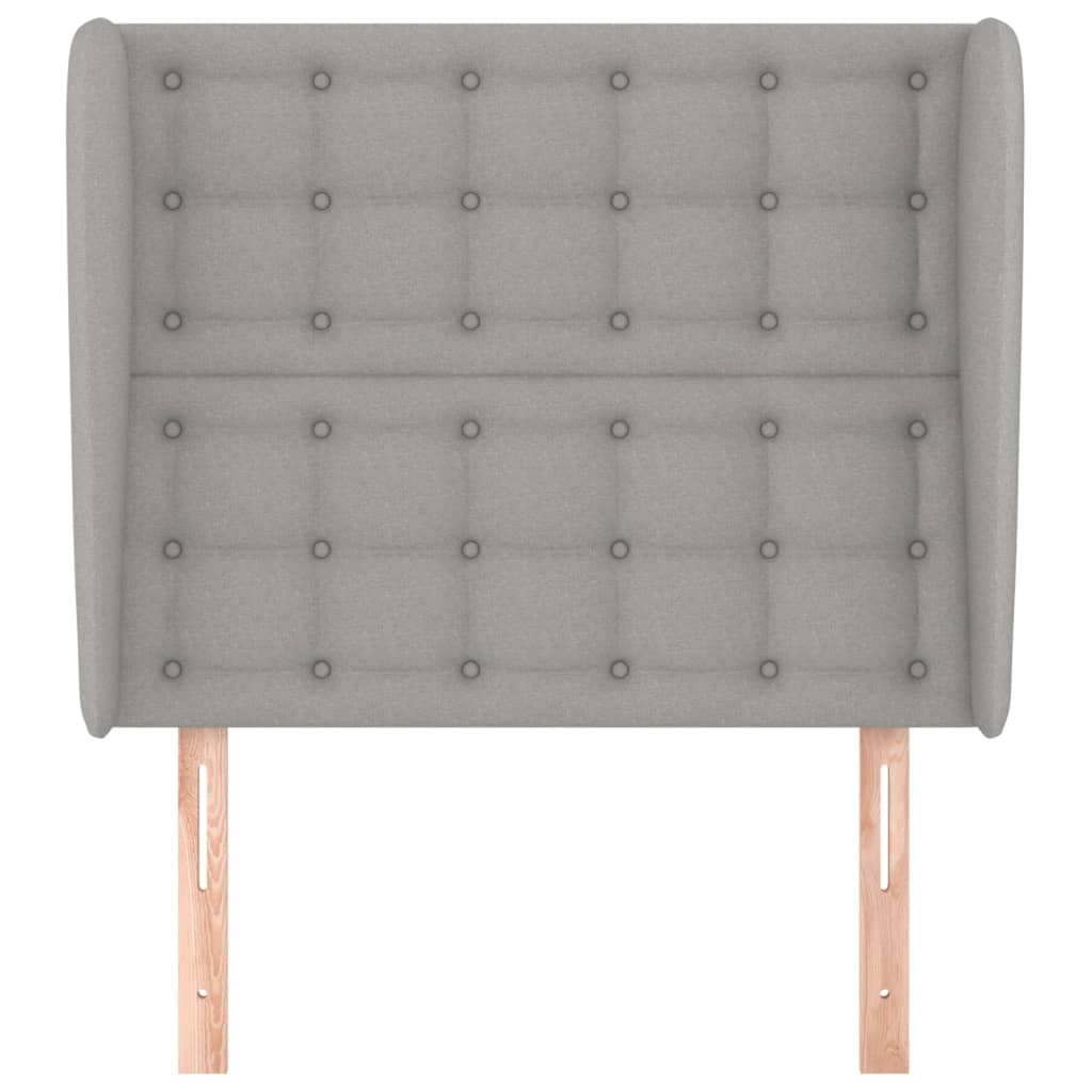 Cabeceira cama c/ abas tecido 103x23x118/128 cm cinzento-claro