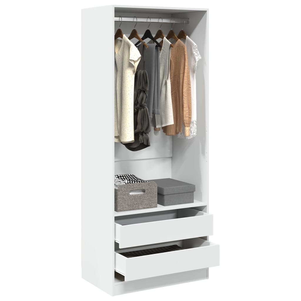 Roupeiro 80x50x200 cm derivados de madeira branco