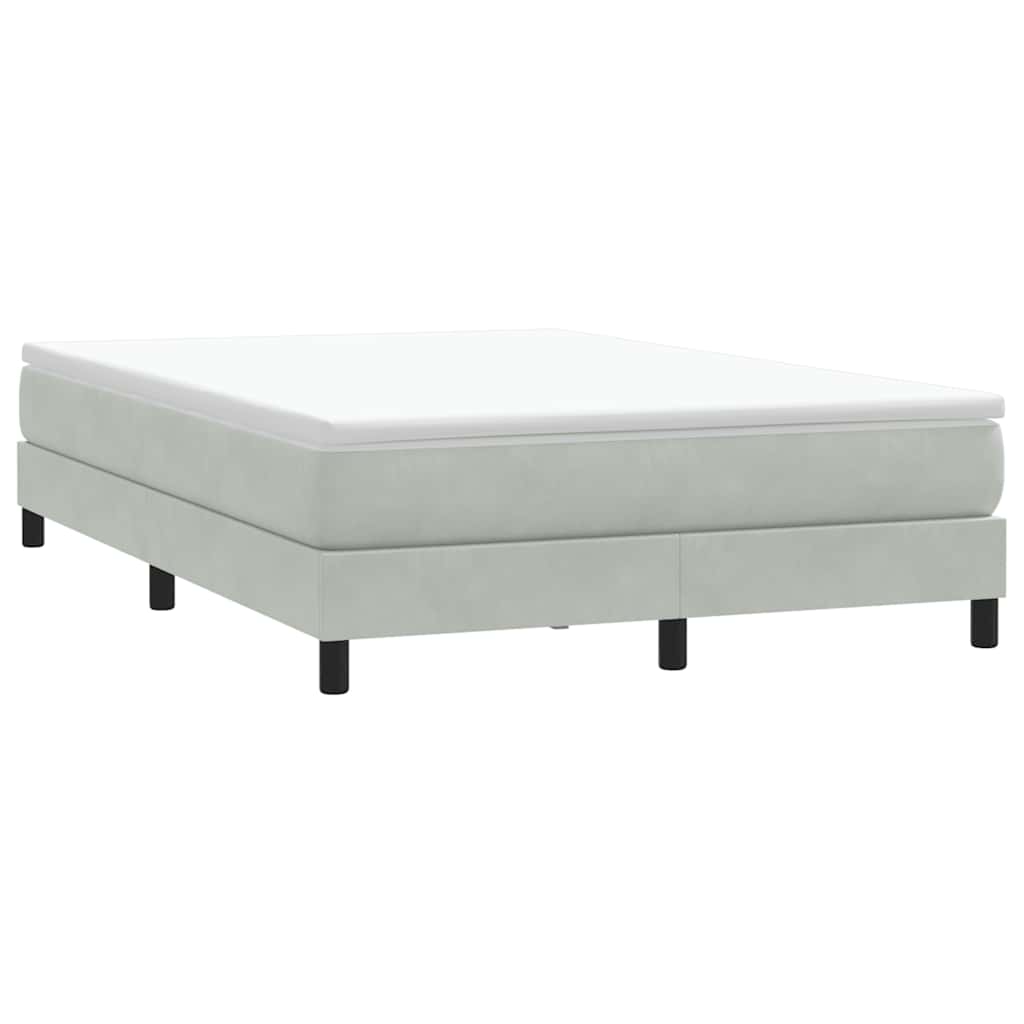 Box cama de molas sem colchão cinzento claro 160x210 cm veludo