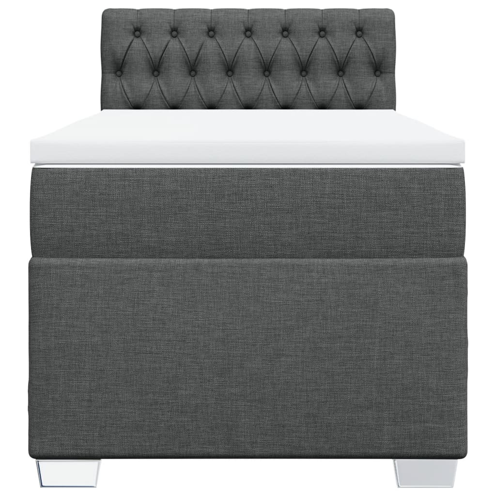 Cama com molas/colchão 80x200 cm tecido cinzento-escuro