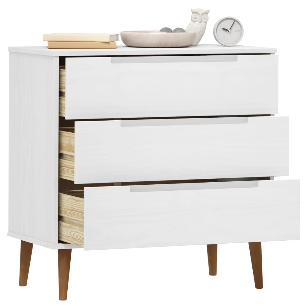 Armário de gavetas molde 80x40x80 cm pinho maciço branco