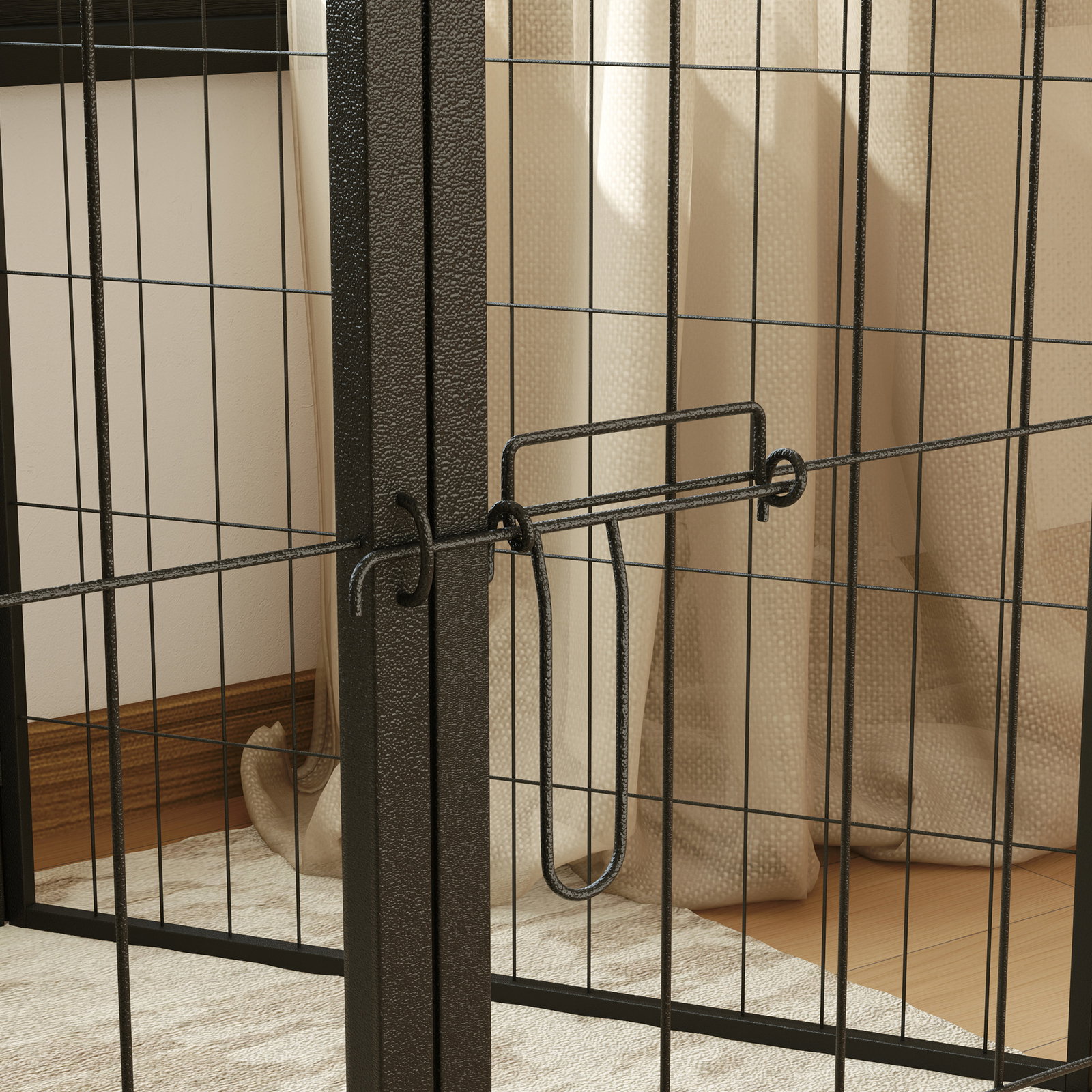 Parque para cães 6 painéis de 80 cm de altura cercas para cães de aço dobrável com porta para interior e exterior preto