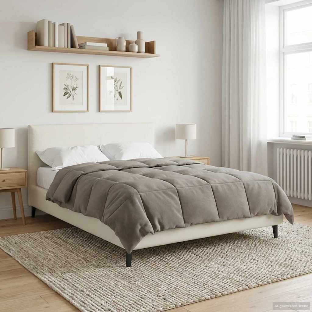 Duvet de ano inteiro antracite 155 x 200 cm microfibra