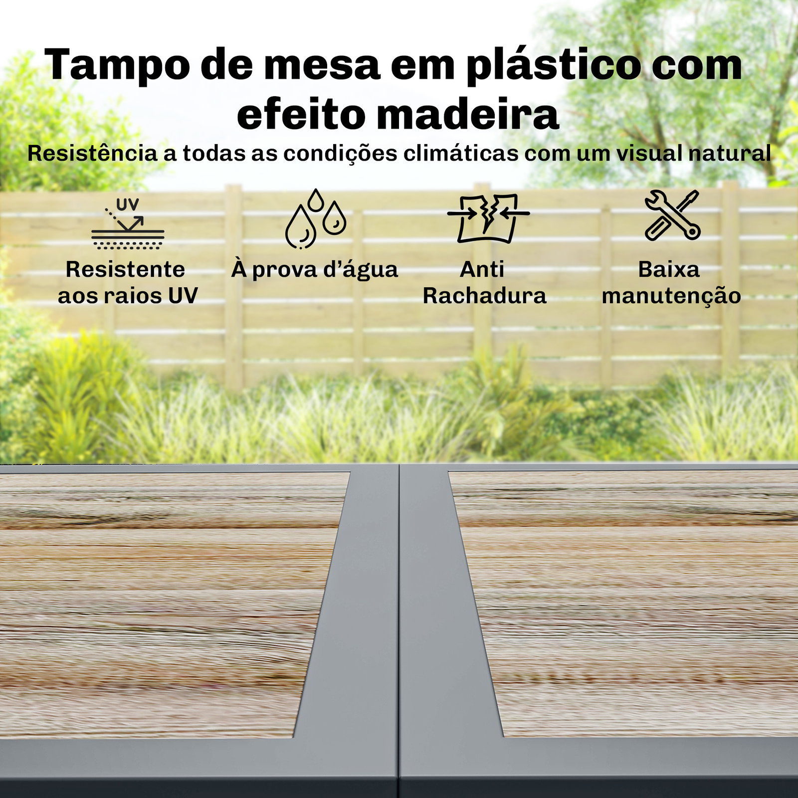 Conjunto de mesa e cadeiras de jardim de 7 peças móveis de jardim para exterior com mesa de plástico pspc 6 cadeiras empilháveis cinza escuro