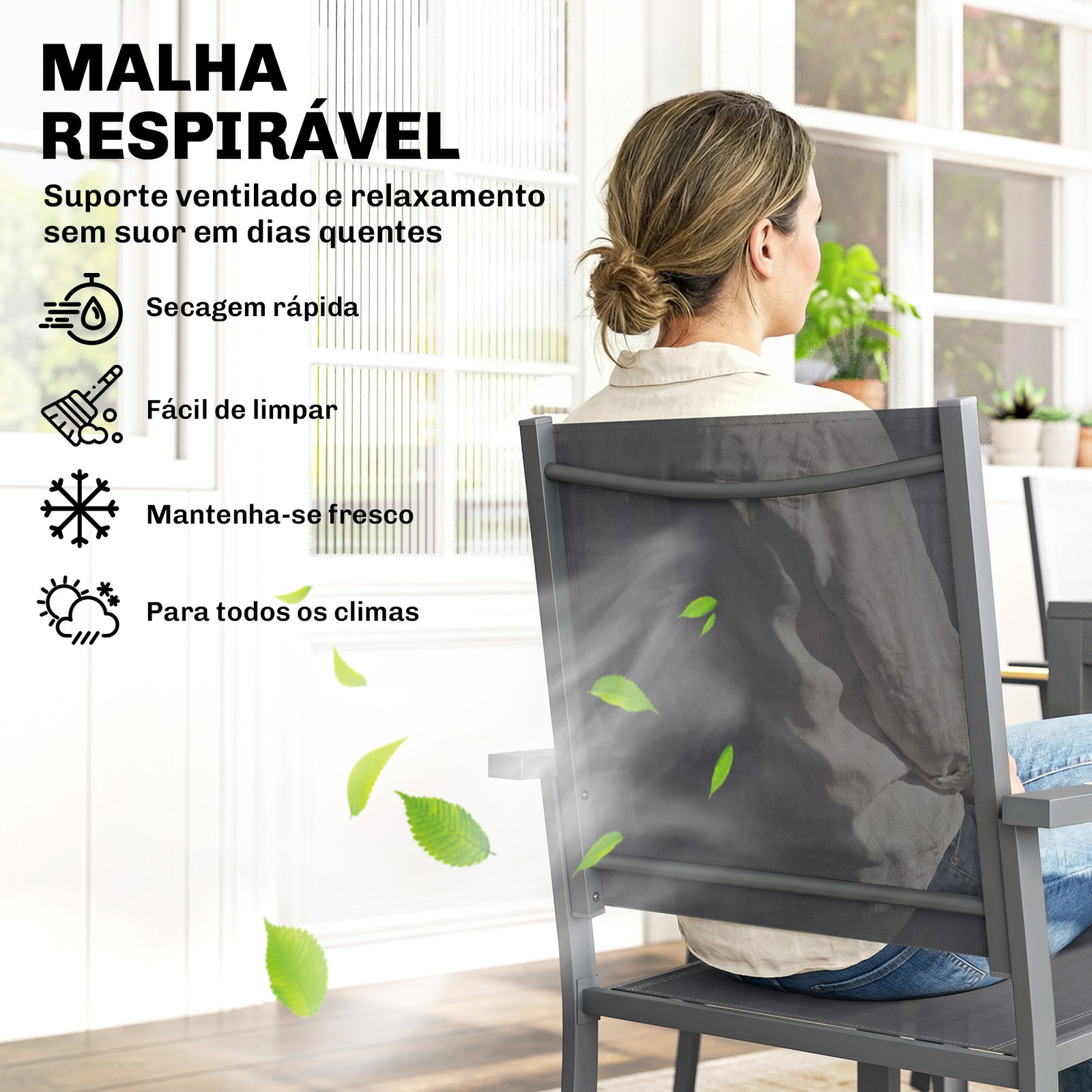 Conjunto de mesa e cadeiras de jardim de 7 peças móveis de jardim para exterior com mesa de plástico pspc 6 cadeiras empilháveis cinza escuro