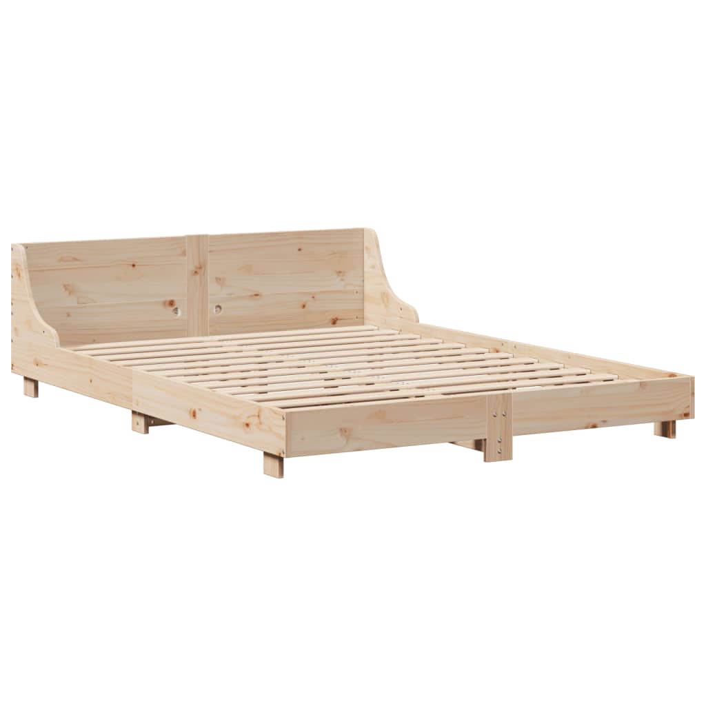 Cama sem colchão 140x190 cm madeira de pinho maciça